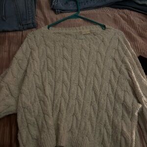 Altar'd State Cream Cable Knit Sweater